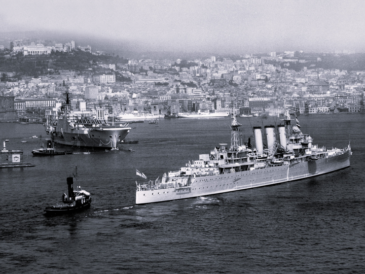 HMS Cumberland (57) Royal Navy County Class Cruiser Warship Naples 1955 Photo Print Wall Art Decor Posters, Prints, & Visual Artwork Hampshire Prints 6 x 4 No Frame No