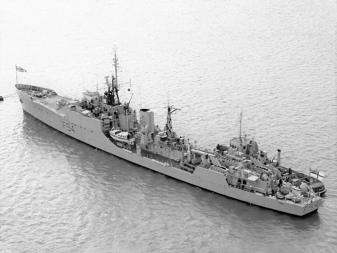 HMS Hardy (F54) Royal Navy Blackwood Class Frigate At A Buoy Photo Print Wall Art Decor - Posters, Prints, & Visual Artwork - by Hampshire Prints (image 1 of 9)