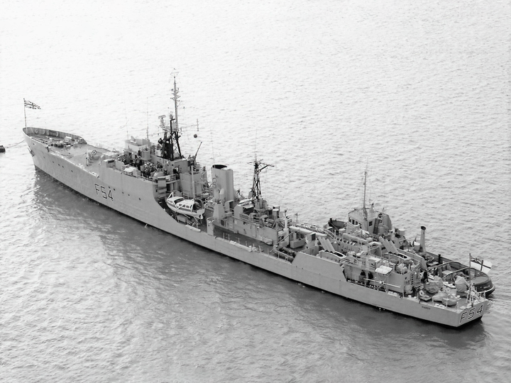 HMS Hardy (F54) Royal Navy Blackwood Class Frigate At A Buoy Photo Print Wall Art Decor - Posters, Prints, & Visual Artwork - by Hampshire Prints (image 1 of 9)