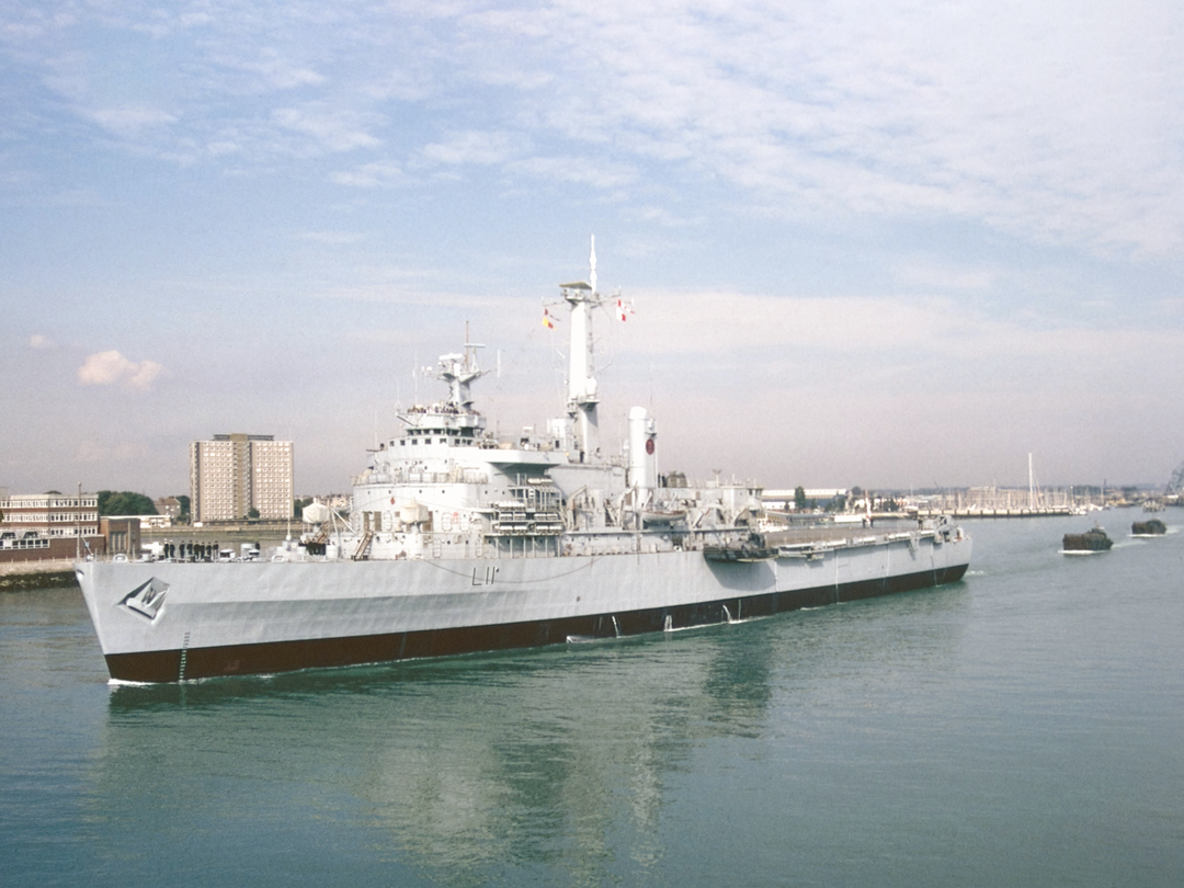 HMS Intrepid L11 Fearless Class Amphibious Ship September 1989 Leaving Portsmouth Photo Print - Posters, Prints, & Visual Artwork - by Hampshire Prints (image 1 of 9)