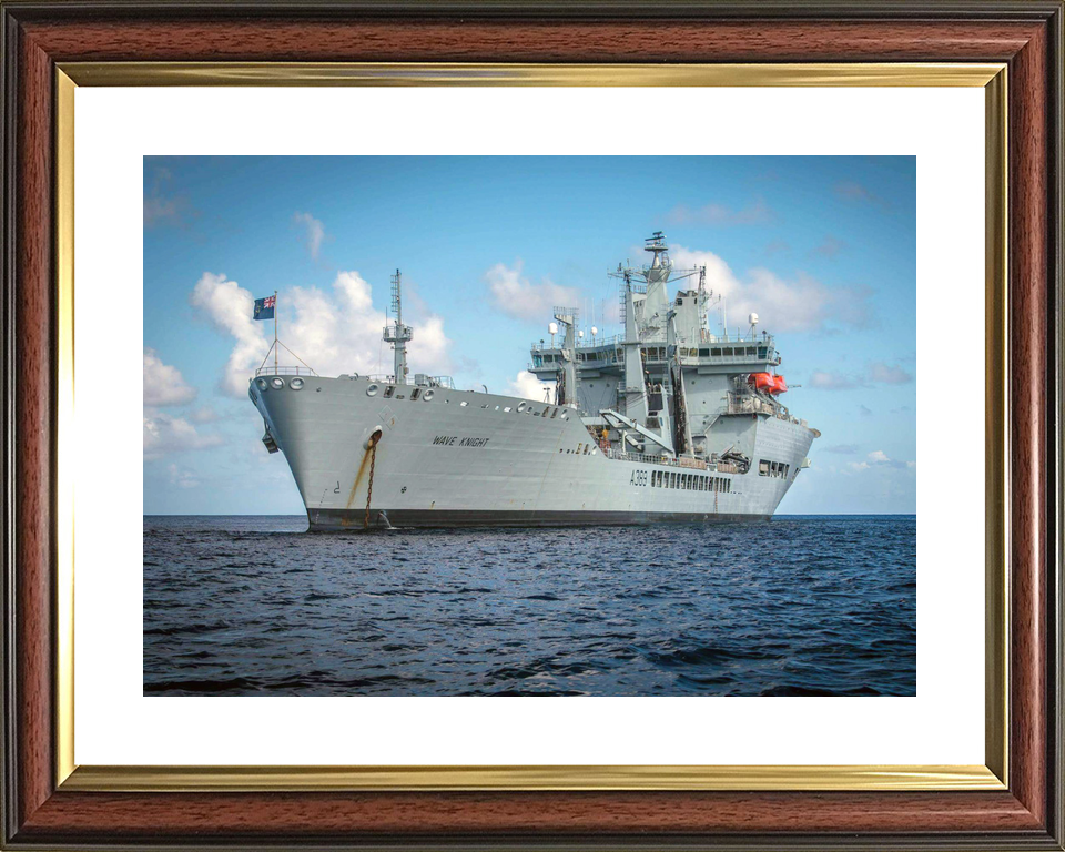 RFA Wave Knight A389 Wave Class Tanker Low Starboard View at Anchor