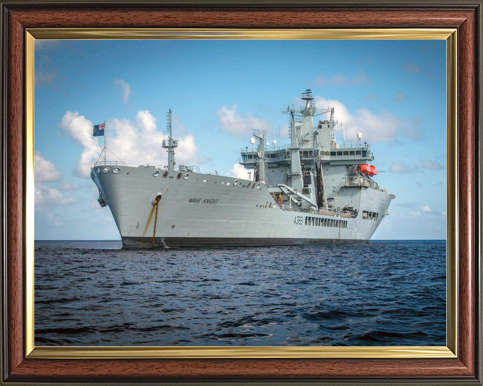 RFA Wave Knight A389 Wave Class Tanker Low Starboard View at Anchor