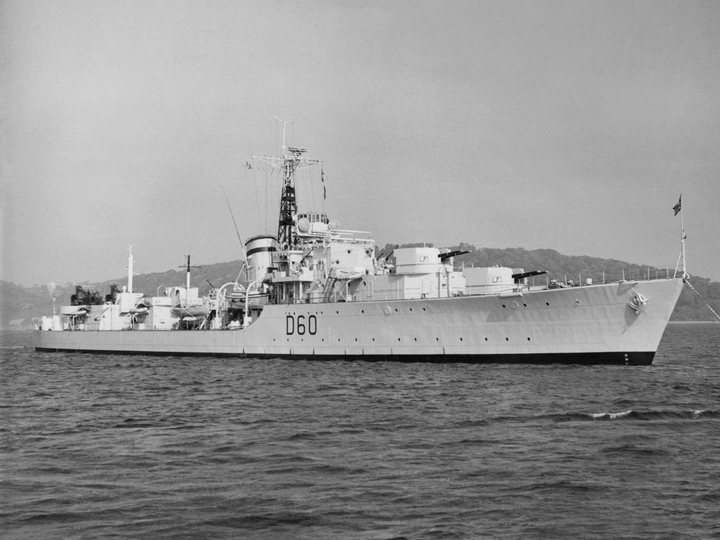 HMS Sluys (D60) Photo Print - At a Buoy 1949 - Royal Navy Battle Class Destroyer Posters, Prints, & Visual Artwork Hampshire Prints 6 x 4 No Frame No