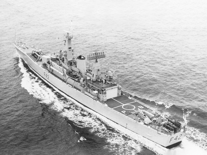HMS Phoebe F42 Leander Class Frigate At Sea Photo Print - Posters, Prints, & Visual Artwork - by Hampshire Prints (image 1 of 9)