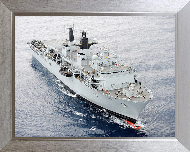 HMS Bulwark (L15) Photo Print - At Sea 2012 - Royal Navy Albion Class Amphibious Ship Hampshire Prints 10 x 8 Silver Frame No