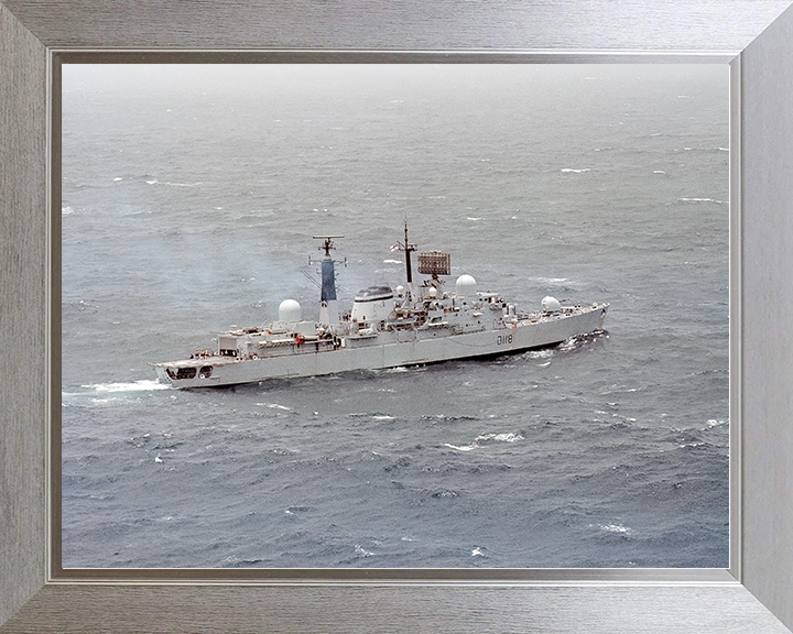 HMS Coventry (D118) Royal Navy Type 42 Destroyer In Open Sea Photo Print Wall Art Decor Posters, Prints, & Visual Artwork Hampshire Prints 10 x 8 Silver Frame No