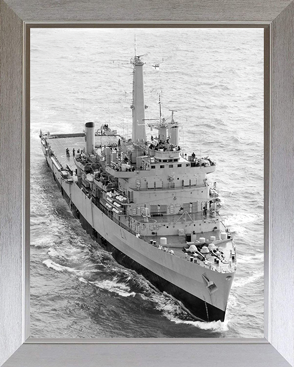 HMS Intrepid (L11) Photo Print - Starboard Bow View - Royal Navy Fearless Class Amphibious Ship Hampshire Prints 10 x 8 Silver Frame No
