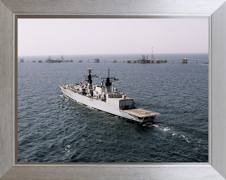 HMS Chatham (F87) Royal Navy Type 22 Frigate Northern Arabian Gulf 2003 Photo Print Wall Art Decor Posters, Prints, & Visual Artwork Hampshire Prints 10 x 8 Silver Frame No