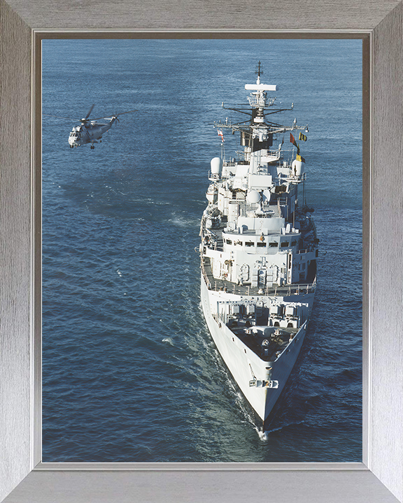 HMS Coventry (F98) Royal Navy Type 22 Frigate With Helicopter Photo Print Wall Art Decor Posters, Prints, & Visual Artwork Hampshire Prints 10 x 8 Silver Frame No