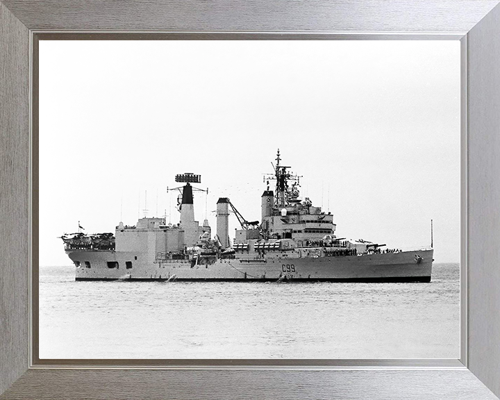 HMS Blake (C99) Royal Navy Tiger Class Light Cruiser Entering Harbour Photo Print Wall Art Decor Posters, Prints, & Visual Artwork Hampshire Prints 10 x 8 Silver Frame No