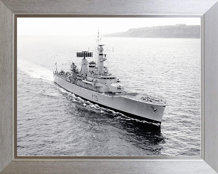 HMS Charybdis (F75) Royal Navy Leander Class Frigate High Starboard Bow View Photo Print Wall Art Decor Posters, Prints, & Visual Artwork Hampshire Prints 10 x 8 Silver Frame No