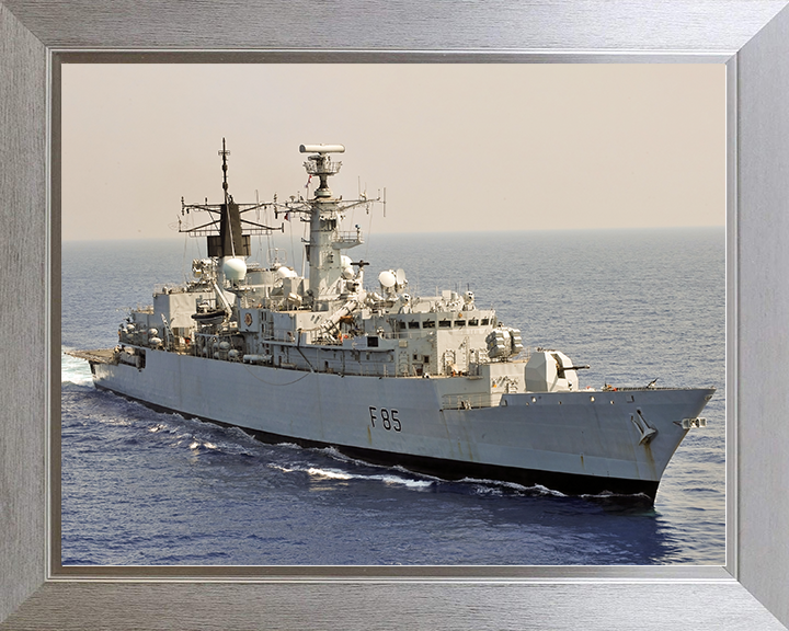 HMS Cumberland (F85) Royal Navy Type 22 Frigate Starboard Side Photo Print Wall Art Decor Posters, Prints, & Visual Artwork Hampshire Prints 10 x 8 Silver Frame No