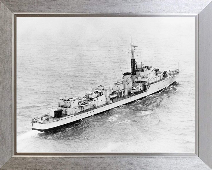 HMS Carron (D30) Royal Navy C Class Destroyer At Sea Photo Print Wall Art Decor Posters, Prints, & Visual Artwork Hampshire Prints 10 x 8 Silver Frame No