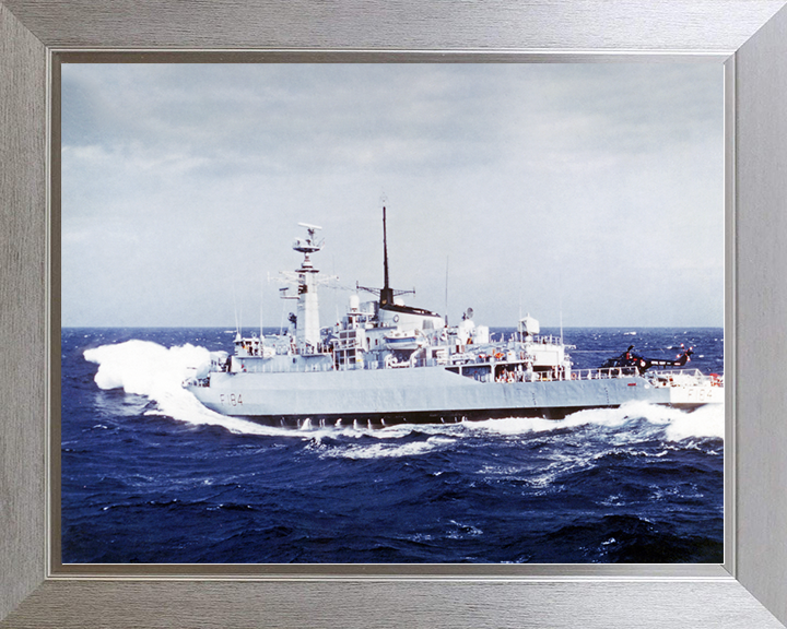 HMS Ardent (F184) Royal Navy Type 21 Frigate In Rough Sea Photo Print Wall Art Decor Posters, Prints, & Visual Artwork Hampshire Prints 10 x 8 Silver Frame No