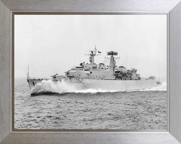 HMS Devonshire (D02) Photo Print - During Trials 1962 - Royal Navy County Class Destroyer Posters, Prints, & Visual Artwork Hampshire Prints 10 x 8 Silver Frame No