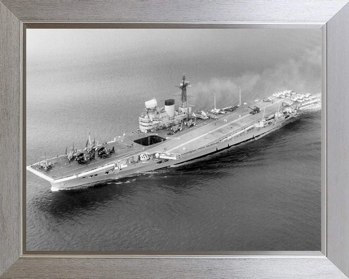 HMS Victorious (R38) Photo Print - At Sea 1959 - Royal Navy Illustrious Class Aircraft Carrier Hampshire Prints 10 x 8 Silver Frame No