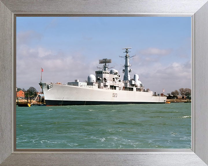 HMS Bristol (D23) Royal Navy Type 82 Destroyer At Whale Island Photo Print Wall Art Decor Posters, Prints, & Visual Artwork Hampshire Prints 10 x 8 Silver Frame No