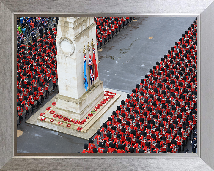 Household Division March Past the Cenotaph Photo Print - British Army Hampshire Prints 10 x 8 Silver Frame No