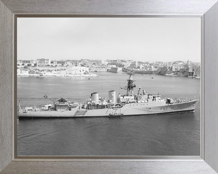 HMS Ashanti (F117) Royal Navy Tribal Class Frigate Valletta Malta Photo Print Wall Art Decor Posters, Prints, & Visual Artwork Hampshire Prints 10 x 8 Silver Frame No