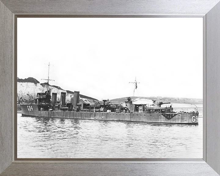 HMS Sorceress (G94) Photo Print - Dover 1919 - Royal Navy R Class Destroyer Posters, Prints, & Visual Artwork Hampshire Prints 10 x 8 Silver Frame No