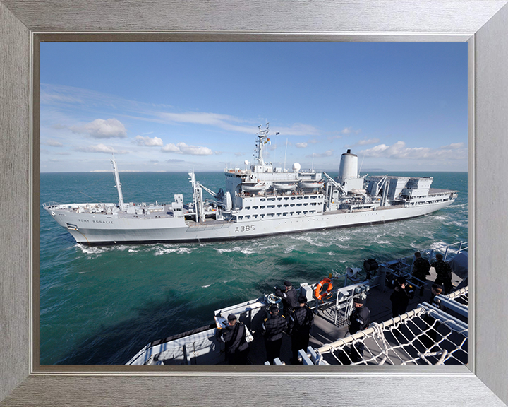 RFA Fort Rosalie (A385) Photo Print - RAS 2007 - Royal Fleet Auxiliary Fort Rosalie Class Ship Posters, Prints, & Visual Artwork Hampshire Prints 10 x 8 Silver Frame No