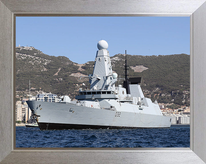 HMS Daring (D32) Photo Print - Gibraltar 2016 - Royal Navy Type 45 Destroyer Posters, Prints, & Visual Artwork Hampshire Prints 10 x 8 Silver Frame No