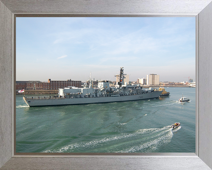 HMS Grafton (F80) Photo Print - Paying Off 2006 - Royal Navy Type 23 Frigate Posters, Prints, & Visual Artwork Hampshire Prints 10 x 8 Silver Frame No
