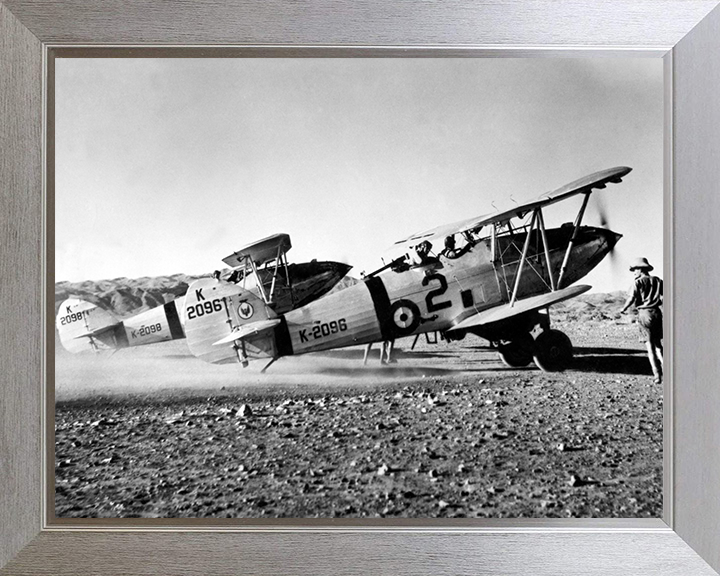 RAF Hawker Hart light Bombers in Pakistan 1938 Photo Print - Royal Air Force Aircraft Posters, Prints, & Visual Artwork Hampshire Prints 10 x 8 Silver Frame No