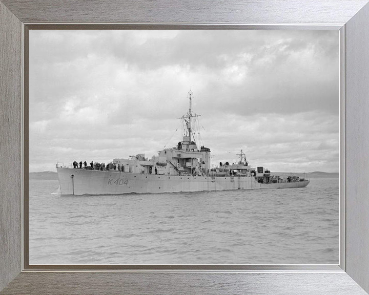 HMS Annan (K404) Royal Navy River Class Frigate Port Side View Photo Print Wall Art Decor Posters, Prints, & Visual Artwork Hampshire Prints 10 x 8 Silver Frame No
