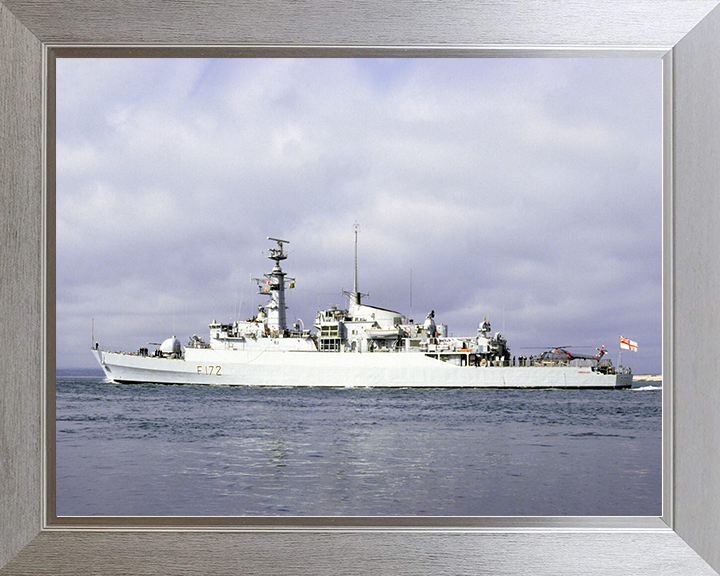 HMS Ambuscade (F172) Royal Navy Type 21 Frigate Port Beam View Photo Print Wall Art Decor Posters, Prints, & Visual Artwork Hampshire Prints 10 x 8 Silver Frame No
