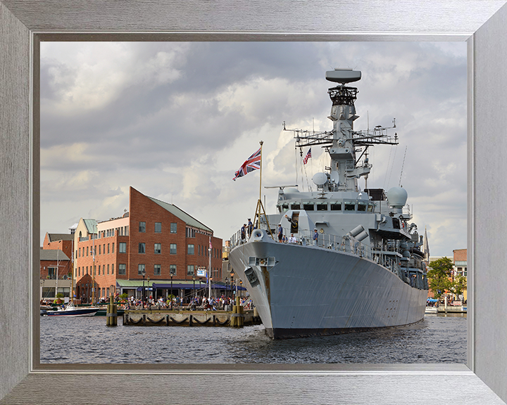 HMS Argyll (F231) Royal Navy Type 23 Frigate Alongside Baltimore 2014 Photo Print Wall Art Decor Posters, Prints, & Visual Artwork Hampshire Prints 10 x 8 Silver Frame No