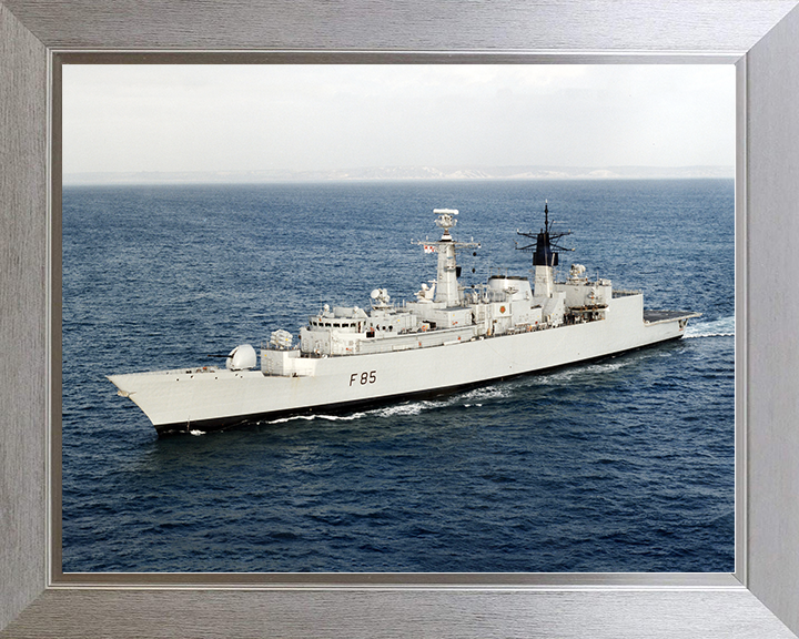 HMS Cumberland (F85) Royal Navy Type 22 Frigate High Port Side View Photo Print Wall Art Decor Posters, Prints, & Visual Artwork Hampshire Prints 10 x 8 Silver Frame No