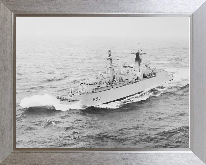 HMS Brilliant (F90) Royal Navy Type 22 Frigate Breaking Waves Photo Print Wall Art Decor Posters, Prints, & Visual Artwork Hampshire Prints 10 x 8 Silver Frame No