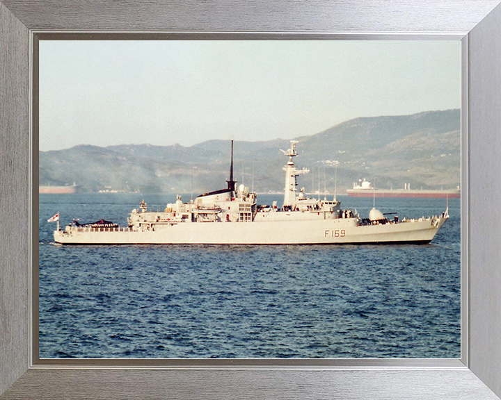 HMS Amazon (F169) Royal Navy Type 21 Frigate Starboard Beam View Photo Print Wall Art Decor Posters, Prints, & Visual Artwork Hampshire Prints 10 x 8 Silver Frame No