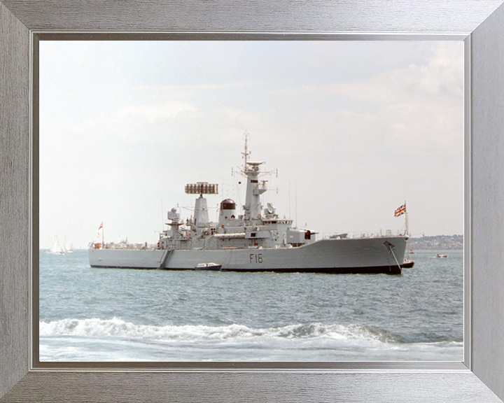 HMS Diomede (F16) Royal Navy Leander Class Frigate At Anchor Photo Print Wall Art Decor Posters, Prints, & Visual Artwork Hampshire Prints 10 x 8 Silver Frame No