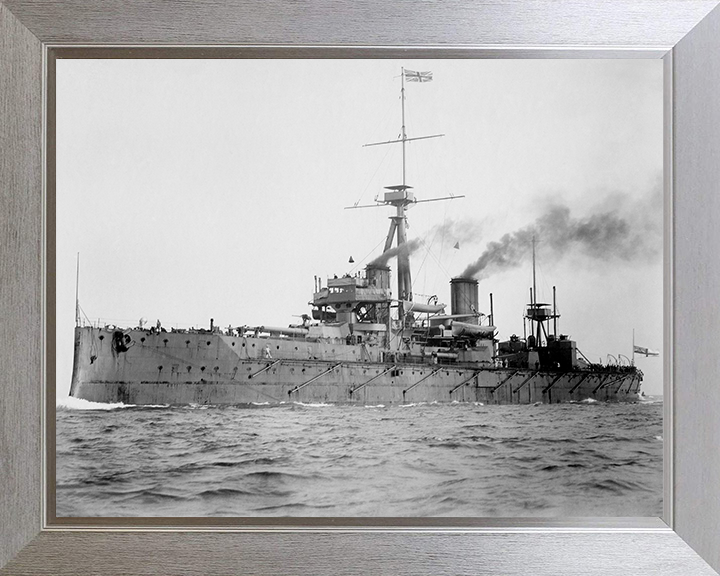 HMS Dreadnought (1906) Photo Print - at sea - Royal Navy Dreadnought Battleship Posters, Prints, & Visual Artwork Hampshire Prints 10 x 8 Silver Frame No