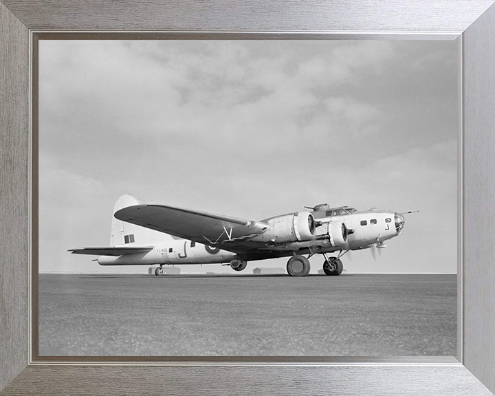 RAF Boeing B-17 Fortress IIA at Benbecula 1944 Photo Print - Royal Air Force Aircraft Posters, Prints, & Visual Artwork Hampshire Prints 10 x 8 Silver Frame No