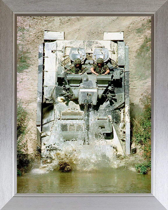 Warrior Armoured Personnel Vehicle Entering Water Photo Print - British Army Vehicle