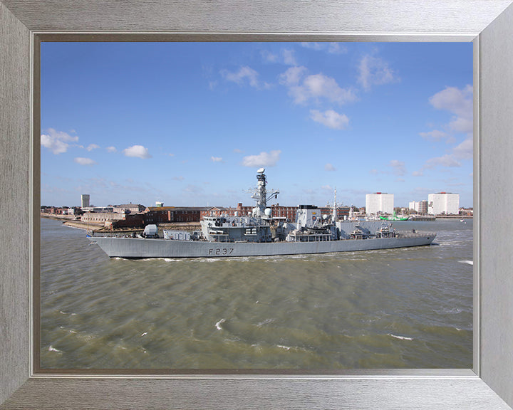 HMS Westminster (F237) Photo Print - Leaving Portsmouth - Royal Navy Type 23 Frigate Hampshire Prints 10 x 8 Silver Frame No