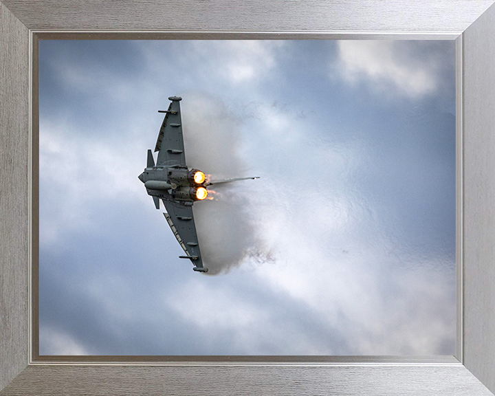 RAF Typhoon in flight Photo Print - Royal Air Force Aircraft Hampshire Prints 10 x 8 Silver Frame No