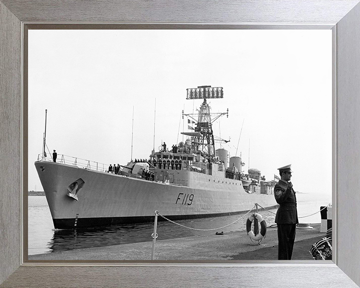 HMS Eskimo (F119) Photo Print - At Chatham 1976 - Royal Navy Tribal Class Frigate Posters, Prints, & Visual Artwork Hampshire Prints 10 x 8 Silver Frame No