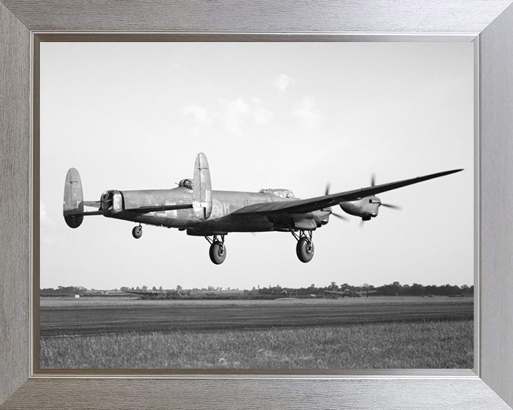 RAF Avro Lancaster B Mark III Taking Off Photo Print - Royal Air Force Aircraft Hampshire Prints 10 x 8 Silver Frame No