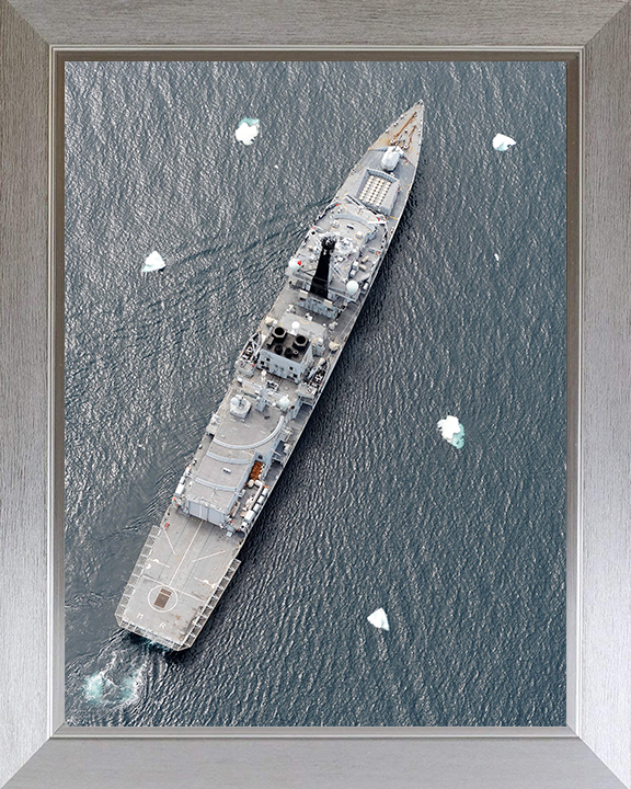 HMS Montrose (F236) Photo Print - South Atlantic 2011 - Royal Navy Type 23 Frigate Hampshire Prints 10 x 8 Silver Frame No