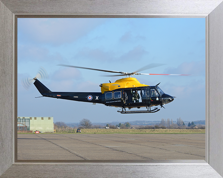 RAF Bell Griffin HT1 Helicopter Duxford 2018 Photo Print - Royal Air Force Aircraft Posters, Prints, & Visual Artwork Hampshire Prints 10 x 8 Silver Frame No
