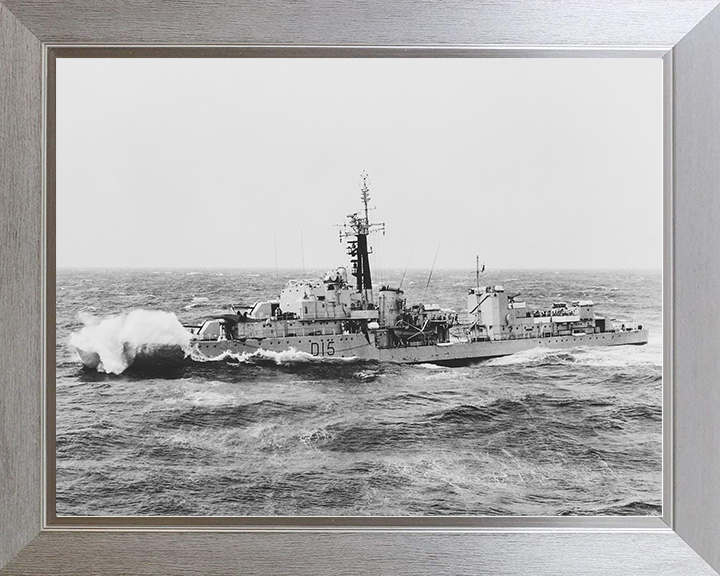 HMS Cavendish (D15) Royal Navy C Class Destroyer In Rough Sea Photo Print Wall Art Decor Posters, Prints, & Visual Artwork Hampshire Prints 10 x 8 Silver Frame No