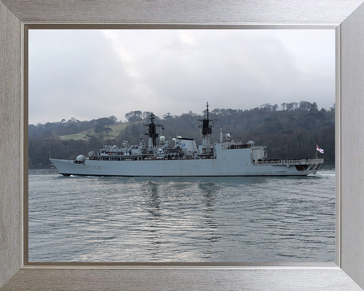 HMS Chatham (F87) Photo Print - Deploys 2010 - Royal Navy Type 22 Frigate Posters, Prints, & Visual Artwork Hampshire Prints 10 x 8 Silver Frame No