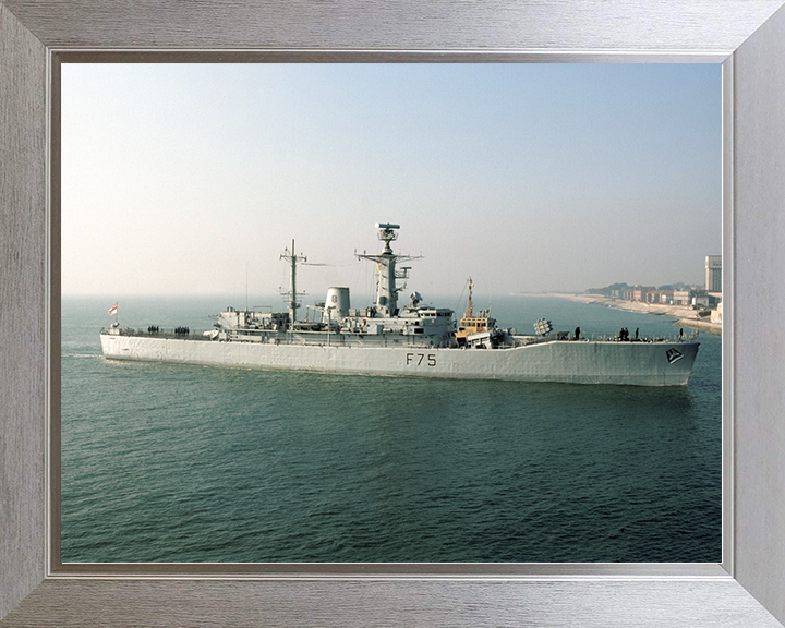 HMS Charybdis (F75) Royal Navy Leander Class Frigate Entering Portsmouth Photo Print Wall Art Decor Posters, Prints, & Visual Artwork Hampshire Prints 10 x 8 Silver Frame No