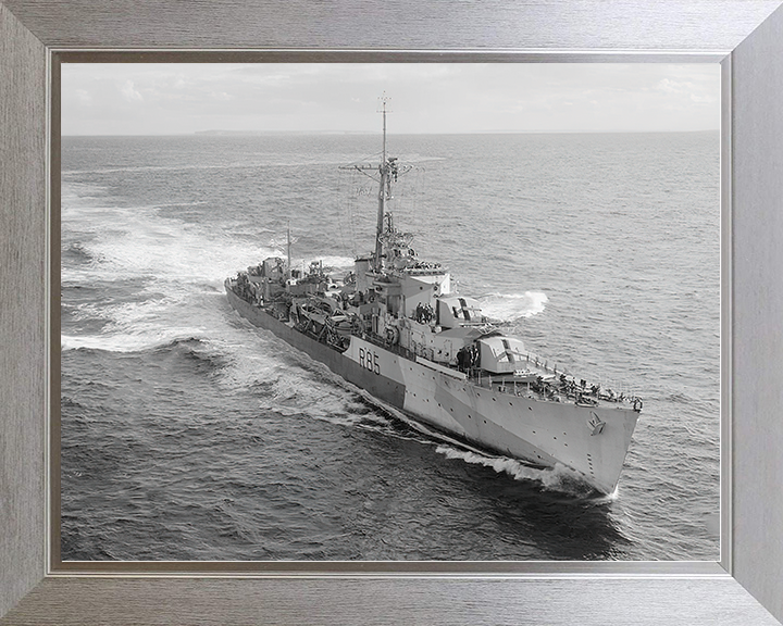 HMS Cambrian (R85) Royal Navy C Class Destroyer High Starboard Bow View Photo Print Wall Art Decor Posters, Prints, & Visual Artwork Hampshire Prints 10 x 8 Silver Frame No