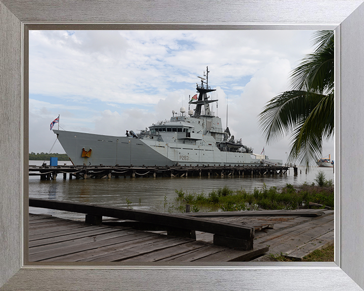 HMS Mersey (P283) Photo Print - Guyana 2016 - Royal Navy River Class Patrol Vessel Hampshire Prints 10 x 8 Silver Frame No