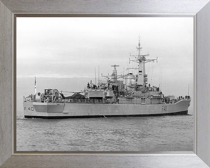 HMS Sirius (F40) Photo Print - At Sea 1984 - Royal Navy Leander Class Frigate Posters, Prints, & Visual Artwork Hampshire Prints 10 x 8 Silver Frame No